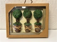 3 Topiary in Picture Frame Wall Décor