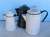 GRANITE WARE COFFEE POTS