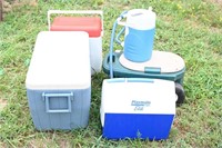Coolers, Water Jug, Rolling Garden Stool