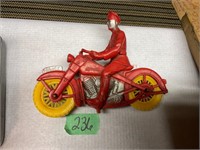 Auburn 6" Rubber Red Police Motorcycle