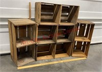 5 Vintage Double Wooden Crates