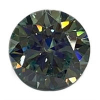 Natural Round Brilliant 2.00ct Blue Moissanite