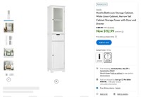 N1526  Homfa White Linen Cabinet, Tall