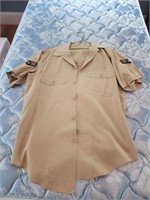 Vintage  U.S. Air Force Tan Khaki Short Sleeve