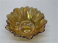 Vintage Indiana Carnival Glass Bowl 2.5in T x 7in