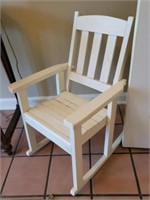White Wooden Child's Rocking Chair