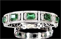 7.58ct Natural Emerald 18Kt Gold Bangle