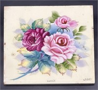 Ceramic 'Summer' Tile with Pink Roses
