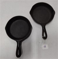 2 Wagner Cast Iron Pans-- 5"