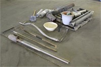 Assorted Yard Tools, Chicken Wire, Potters, Tomato