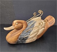 Hand Carved & Hand Painted Duck Sculpture