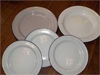 5 enamel plates