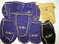 10pc Crown Royal Cloth Felt Bottle Bags