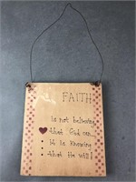 FAITH Hanging Wood Wall Decor