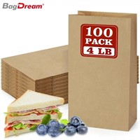 WFF8885  BagDream Paper Lunch Bags 5x2.95x9.45" -