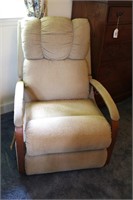 Upholstered Cloth & Wooden Recliner