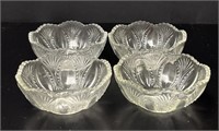 4 Saw Tooth Plate Glass Glass Desert Bowls