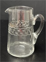 Etched Glass Whiskey Water Pitcher