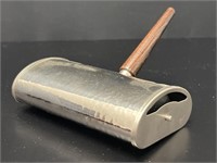 Silver Tone Crumb Roller Brush with Wood Handle