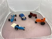 2 Plastic Tractors & 3 Cars