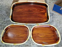 3 PC JAPANESE TRAYS, 1 LARGE, 2 SMALL