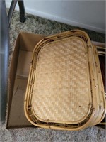 10 PC BAMBOO WICKER TRAYS