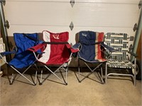 FOUR CAMP CHAIRS - 3 FOLD UP WITH CARRY BAGS