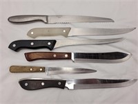 Various fixed blade knives including 2 Flint