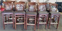 Lot of 11 Wood Bar Height Stools MSRP $5000