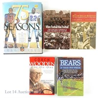 5 Football & Basketball Books Some Signed