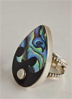 Sterling Silver w/Opal Mosaic Inlay Ring