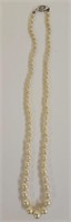 16" Hand Knotted Pearl Necklace w/14KT Clasp