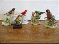 Group of Lefton Bird Figurines & Bell