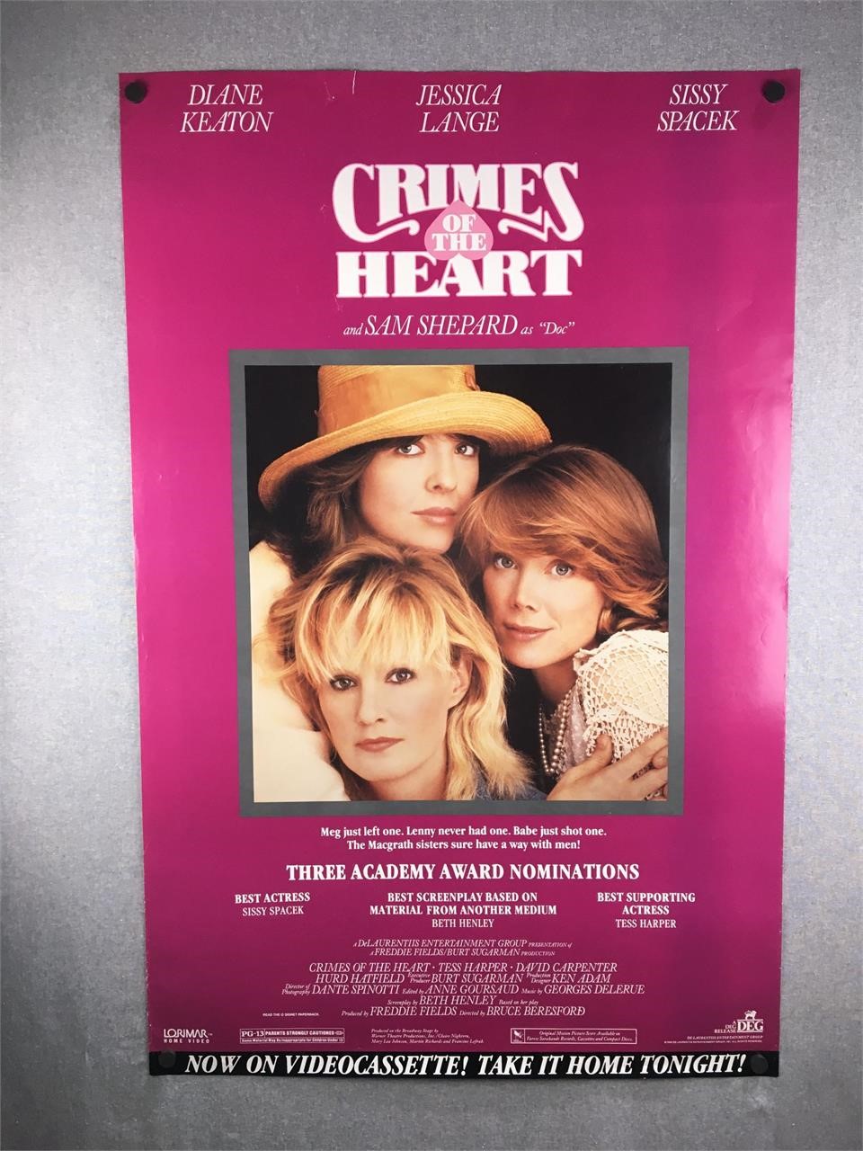 Vintage 1986 Crimes of the Heart Movie Poster