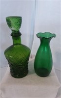 Beautiful Mid-Century Hand-Blown Emerald Glass