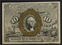 1863 US FRACTIONAL 10 CENTS AU