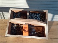 Wood Tool Box w/Nuts & Bolts