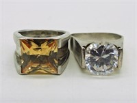 2 Sterling Gemstone Rings
