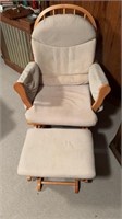 Wooden Rocking Chair with Footstool