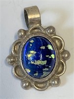.925 Silver Small Pendant With Blue Set