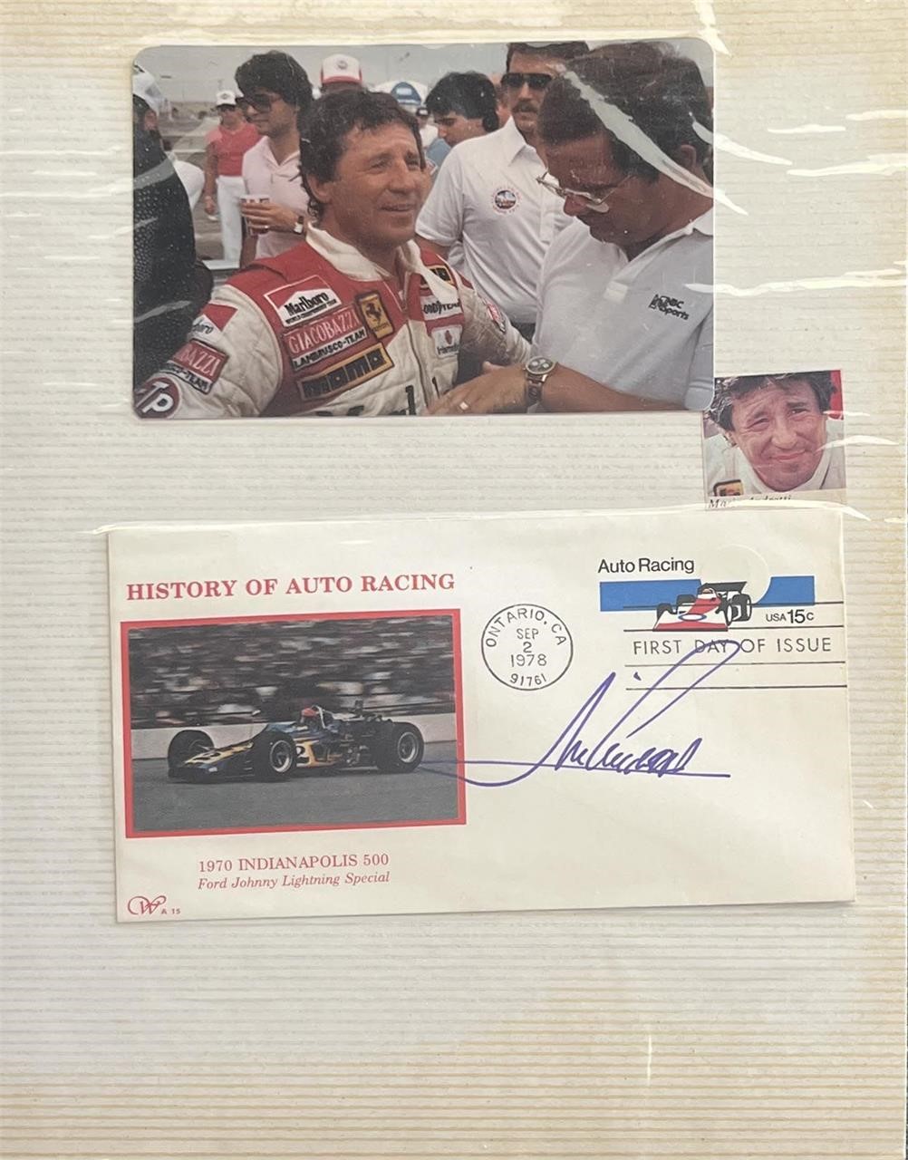 Mario Andretti signed commemorative cover. GFA Aut