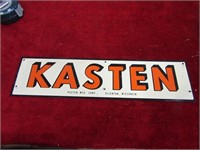 Metal sign. Kasten Allenton, Wisconsin. 16" by 4"