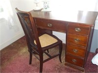 Mahogany kneehole desk w/ chair UP