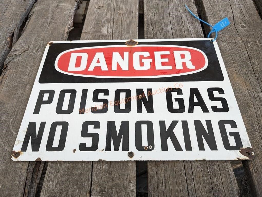 Vintage Enamel Poison Gas Sign