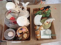 (2) Boxes w/ Angel Figurines, Candle, Candle