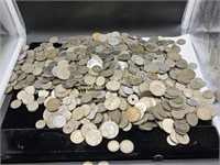 JAR OF ASSORTED FOREIGN COINS