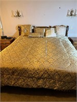 king size bed, mattress, box spring & bedding