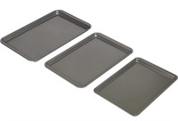 New- GoodCook Nonstick Steel 3-Piece Cookie Sheet