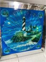Lighthouse Hanging Mirror Picture 13''x13''