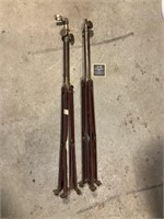 2 Vintage Brown Tripod Stands